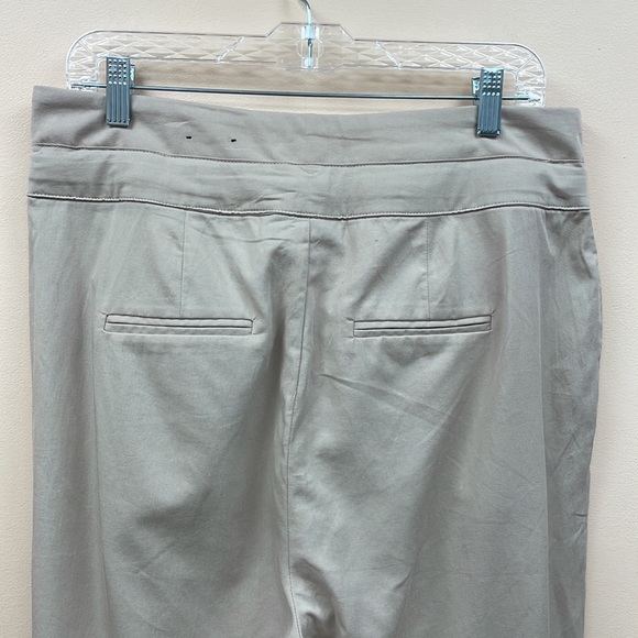 NWOT INC International Concepts High Rise Paperbag Tapered Leg Ankle Pant Tan 14 - Picture 6 of 9